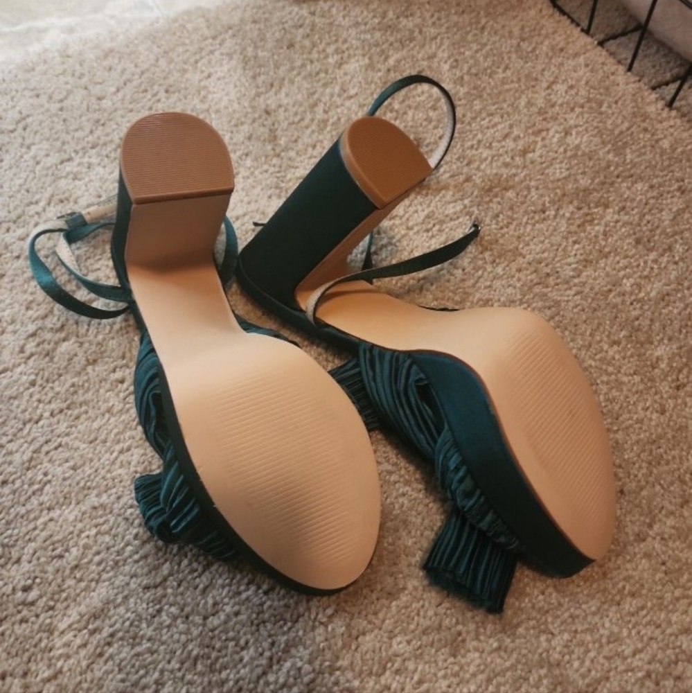 Platform Emerald Green Heels - image 5